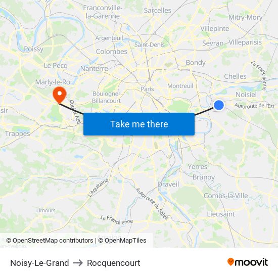 Noisy-Le-Grand to Rocquencourt map