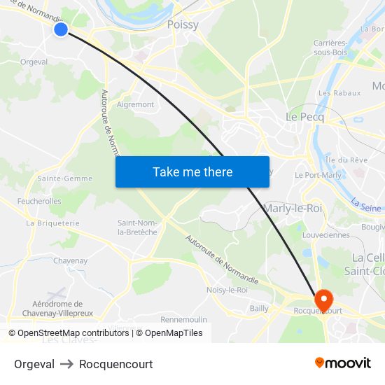 Orgeval to Rocquencourt map