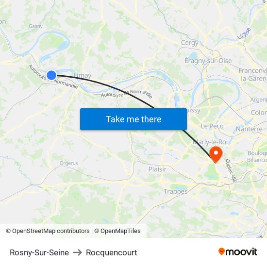 Rosny-Sur-Seine to Rocquencourt map