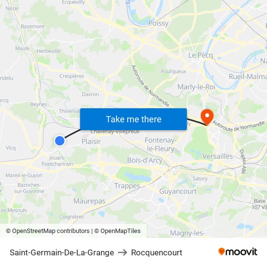 Saint-Germain-De-La-Grange to Rocquencourt map