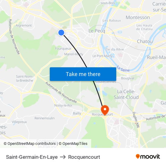 Saint-Germain-En-Laye to Rocquencourt map