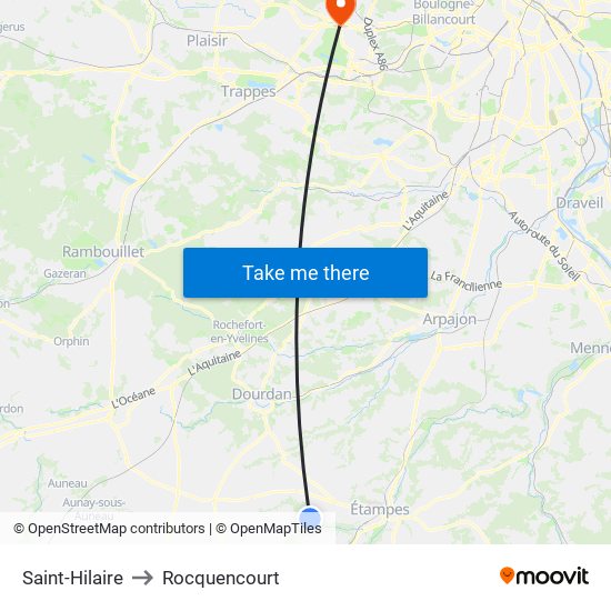 Saint-Hilaire to Rocquencourt map