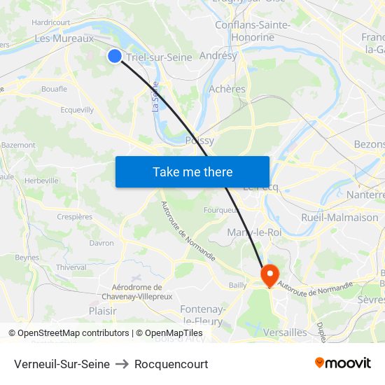 Verneuil-Sur-Seine to Rocquencourt map