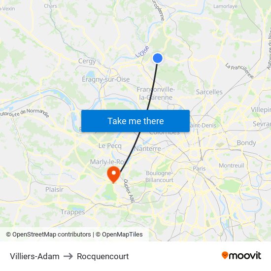 Villiers-Adam to Rocquencourt map