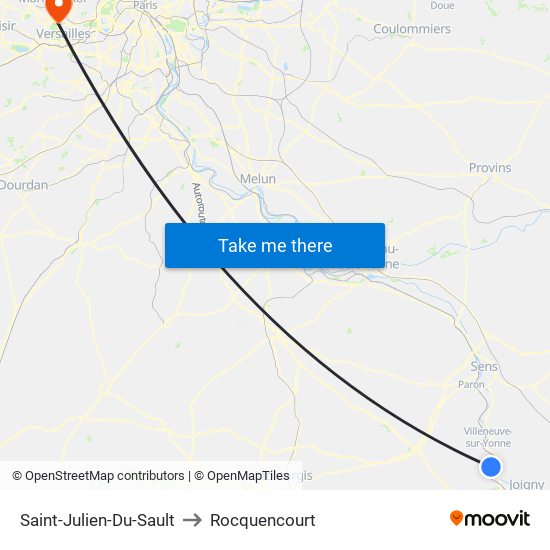 Saint-Julien-Du-Sault to Rocquencourt map