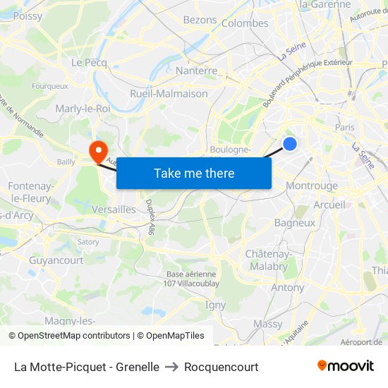 La Motte-Picquet - Grenelle to Rocquencourt map