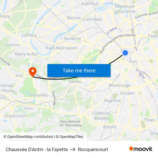 Chaussée D'Antin - la Fayette to Rocquencourt map