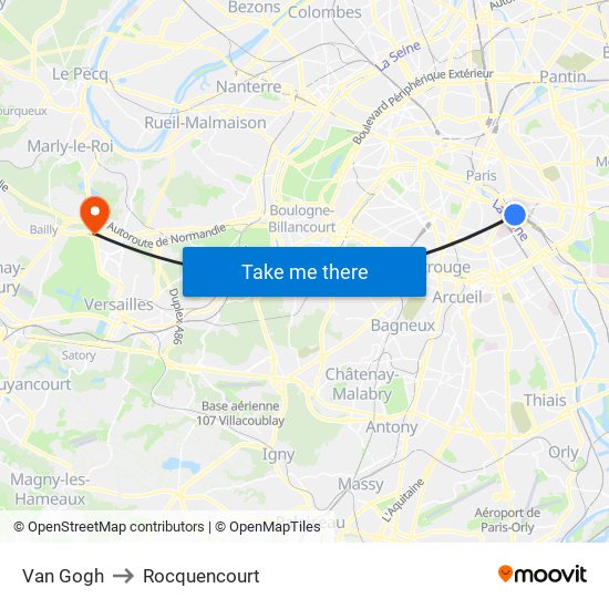 Van Gogh to Rocquencourt map