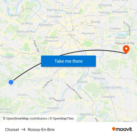 Choisel to Roissy-En-Brie map