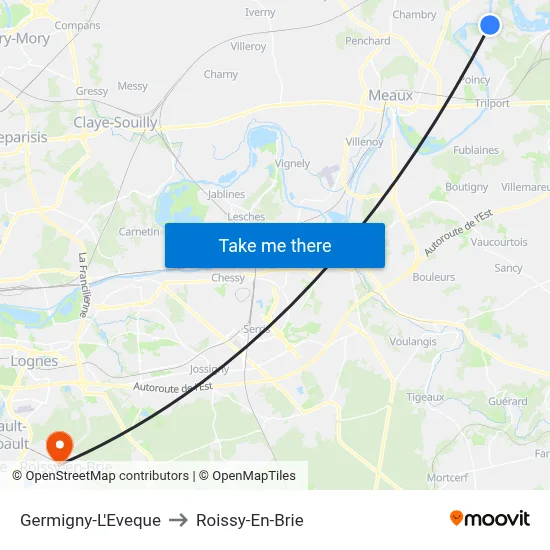 Germigny-L'Eveque to Roissy-En-Brie map