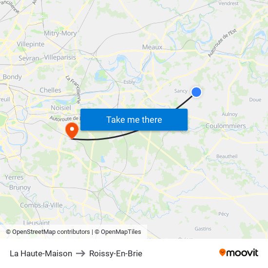 La Haute-Maison to Roissy-En-Brie map