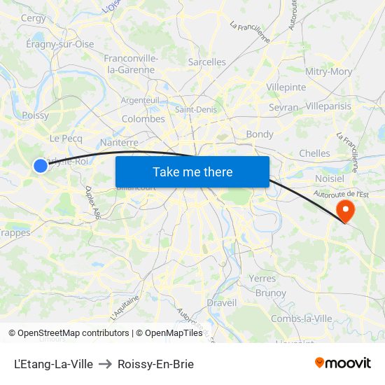 L'Etang-La-Ville to Roissy-En-Brie map