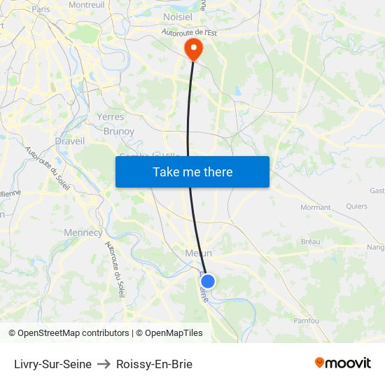 Livry-Sur-Seine to Roissy-En-Brie map