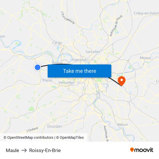 Maule to Roissy-En-Brie map