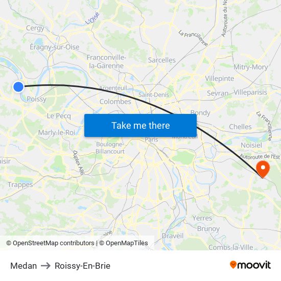 Medan to Roissy-En-Brie map