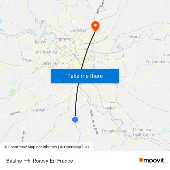 Baulne to Roissy-En-France map