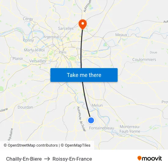 Chailly-En-Biere to Roissy-En-France map