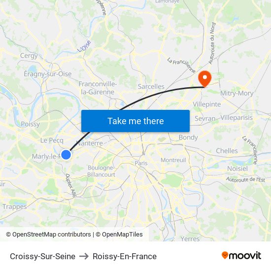 Croissy-Sur-Seine to Roissy-En-France map