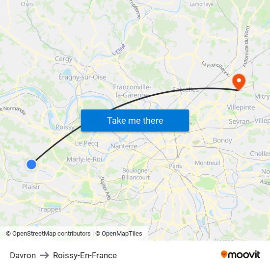 Davron to Roissy-En-France map