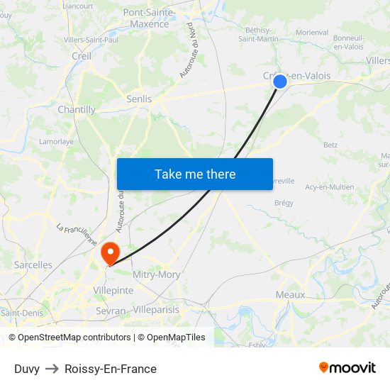 Duvy to Roissy-En-France map