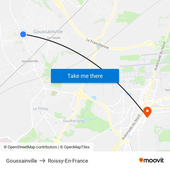 Goussainville to Roissy-En-France map