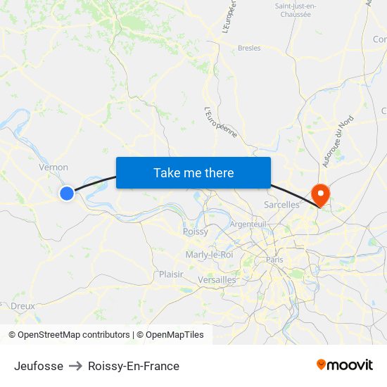 Jeufosse to Roissy-En-France map