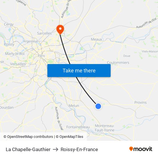 La Chapelle-Gauthier to Roissy-En-France map