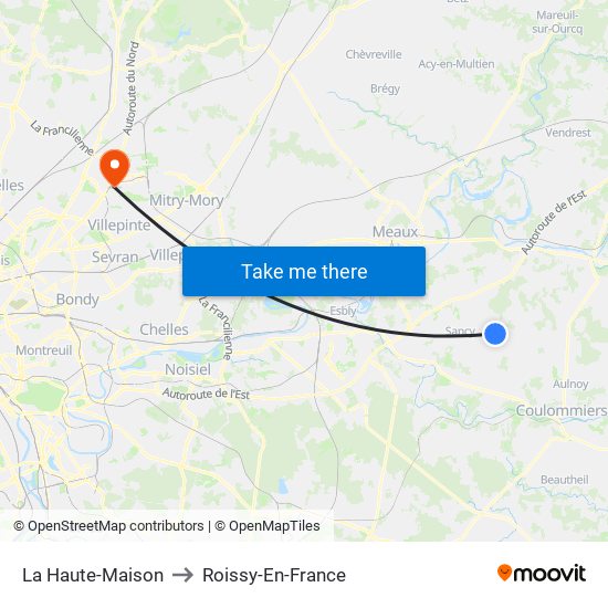 La Haute-Maison to Roissy-En-France map