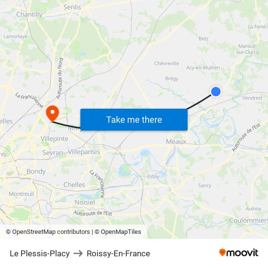 Le Plessis-Placy to Roissy-En-France map