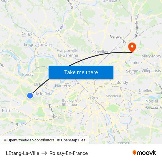 L'Etang-La-Ville to Roissy-En-France map