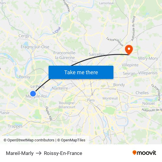 Mareil-Marly to Roissy-En-France map