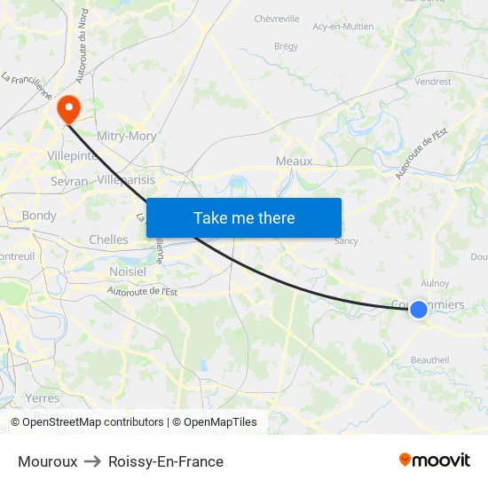 Mouroux to Roissy-En-France map