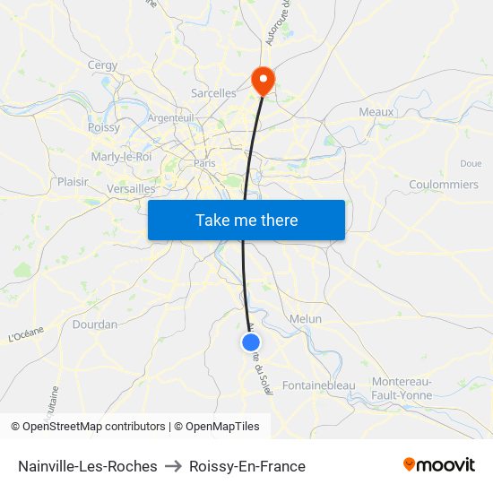 Nainville-Les-Roches to Roissy-En-France map