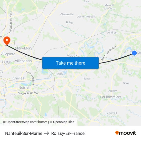 Nanteuil-Sur-Marne to Roissy-En-France map