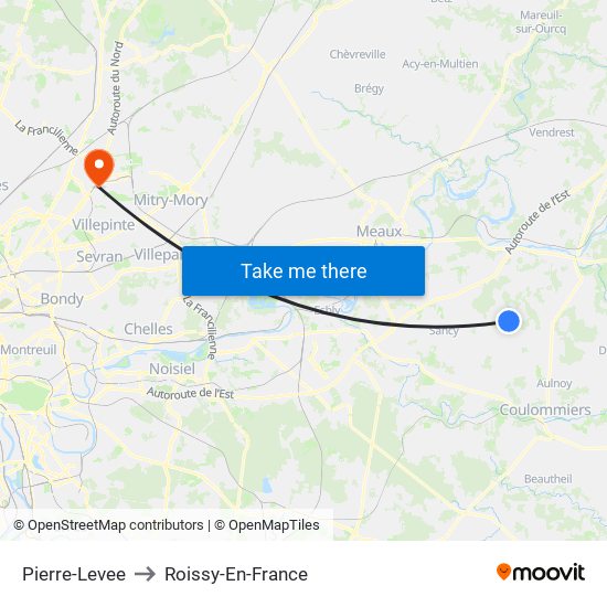 Pierre-Levee to Roissy-En-France map