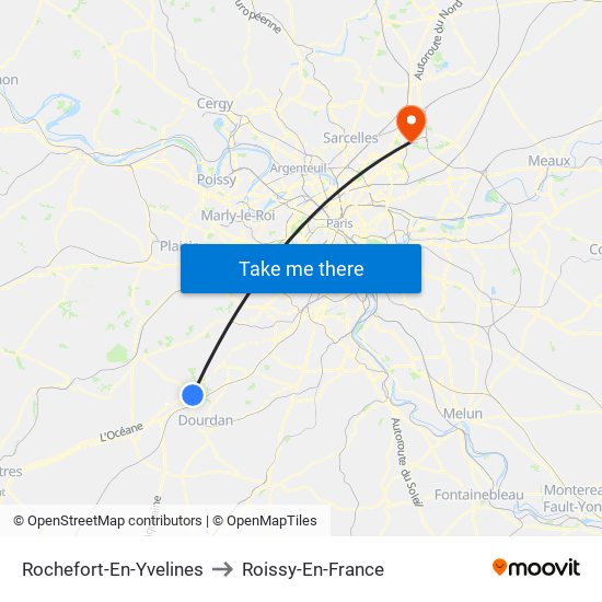 Rochefort-En-Yvelines to Roissy-En-France map