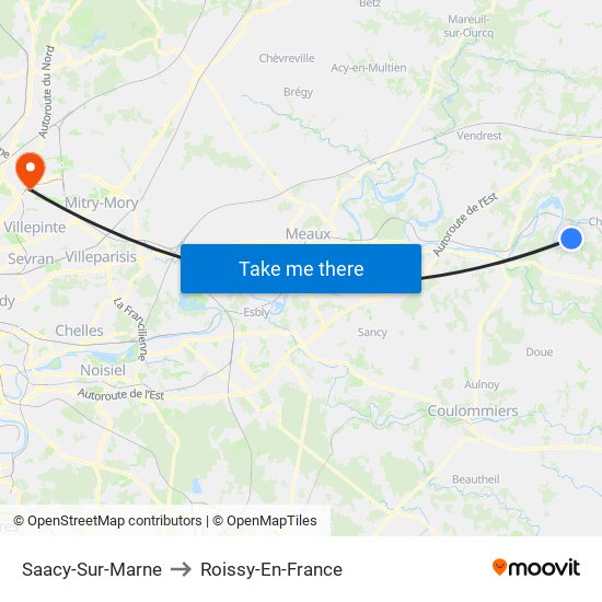 Saacy-Sur-Marne to Roissy-En-France map