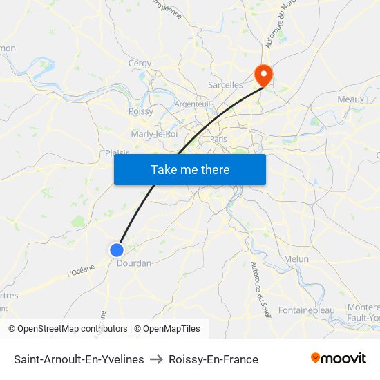 Saint-Arnoult-En-Yvelines to Roissy-En-France map