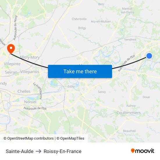 Sainte-Aulde to Roissy-En-France map
