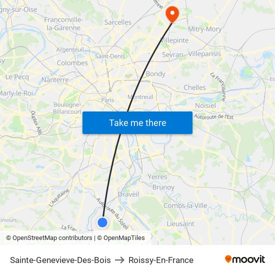Sainte-Genevieve-Des-Bois to Roissy-En-France map