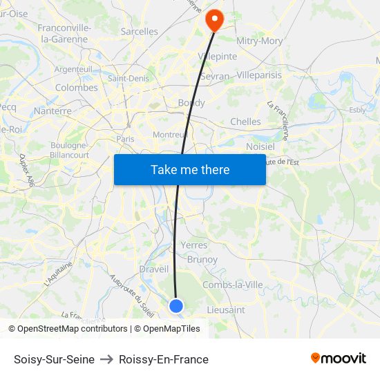 Soisy-Sur-Seine to Roissy-En-France map