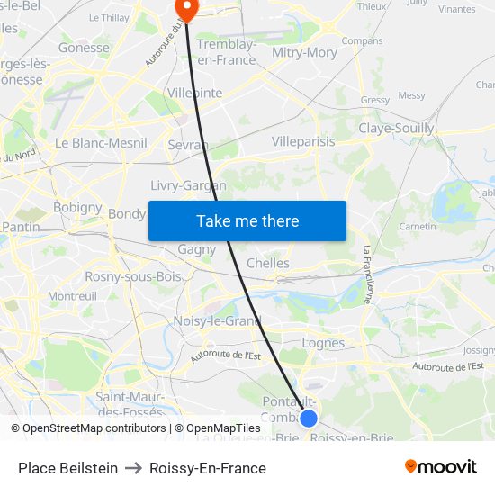 Place Beilstein to Roissy-En-France map