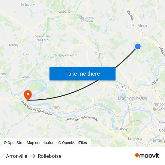 Arronville to Rolleboise map