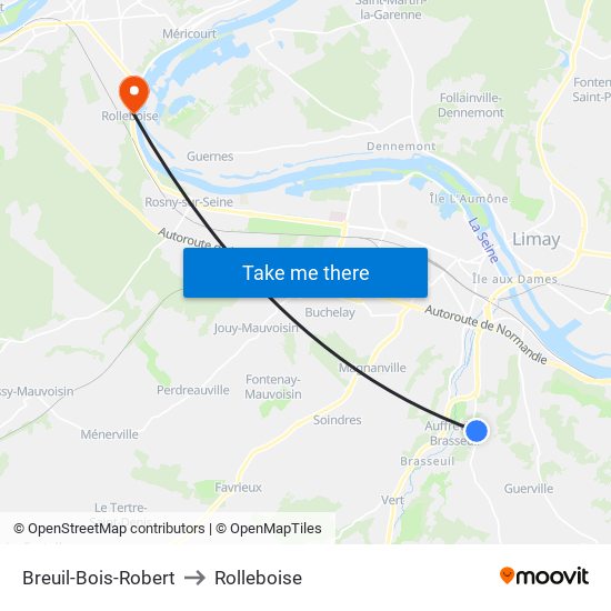 Breuil-Bois-Robert to Rolleboise map