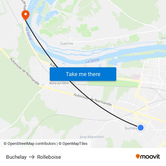 Buchelay to Rolleboise map