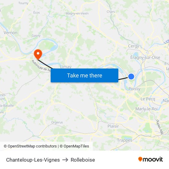 Chanteloup-Les-Vignes to Rolleboise map