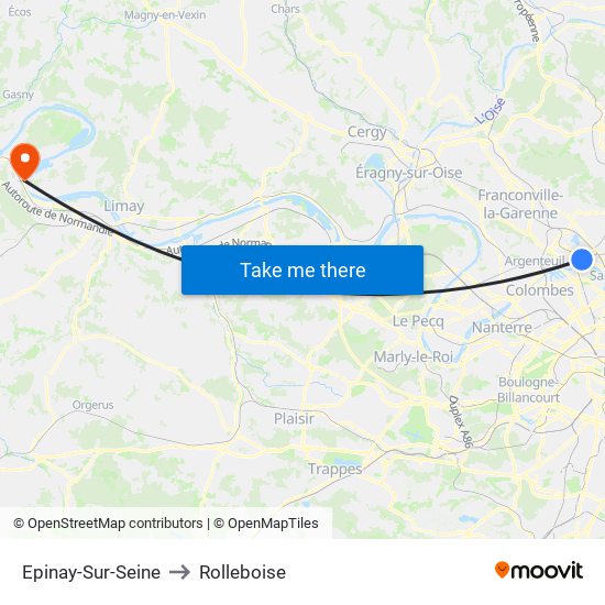 Epinay-Sur-Seine to Rolleboise map