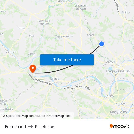 Fremecourt to Rolleboise map