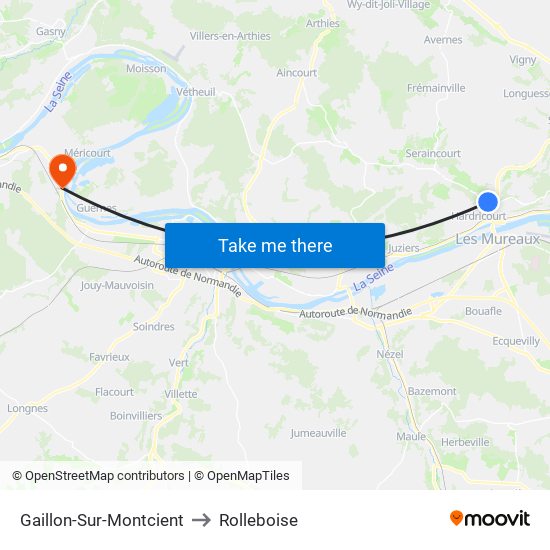 Gaillon-Sur-Montcient to Rolleboise map