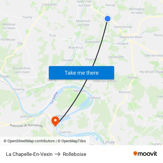 La Chapelle-En-Vexin to Rolleboise map